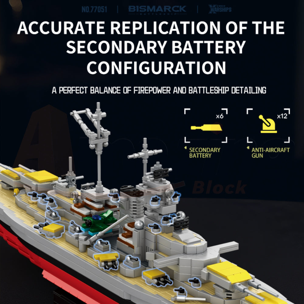 Reobrix 77051 The 1:300 Scale Bismarck Battleship