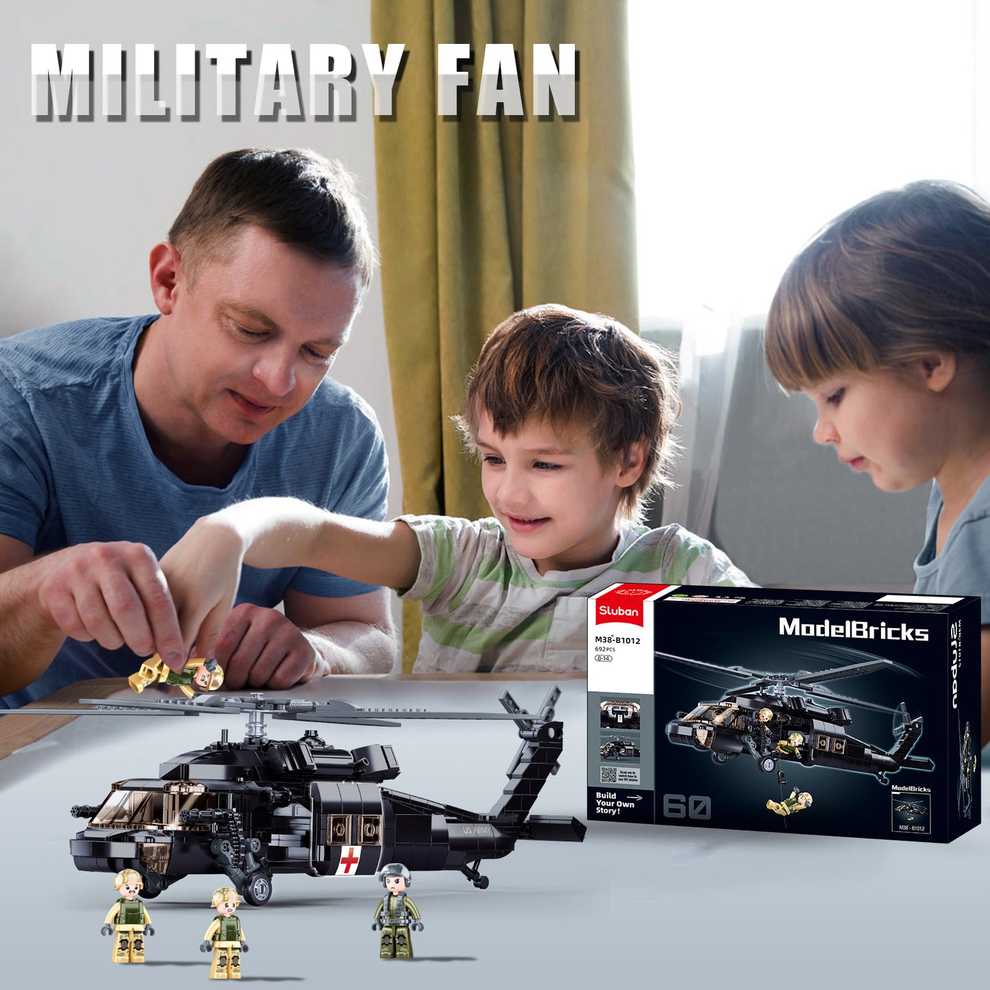 UH-60 Black Hawk Hubschrauber-Bausatz, 692 Teile