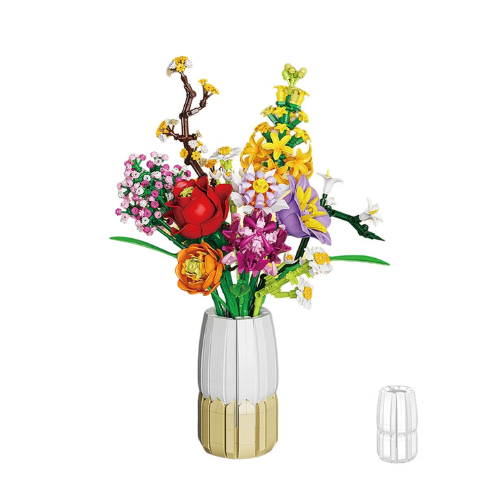 FreeTribe ZYBL-11006 The Summer Twilight Bouquet building block set