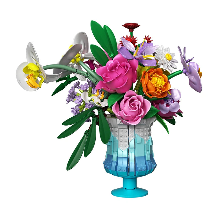 FreeTribe ZYBL-11008 The Ice Blue Bouquet building block set
