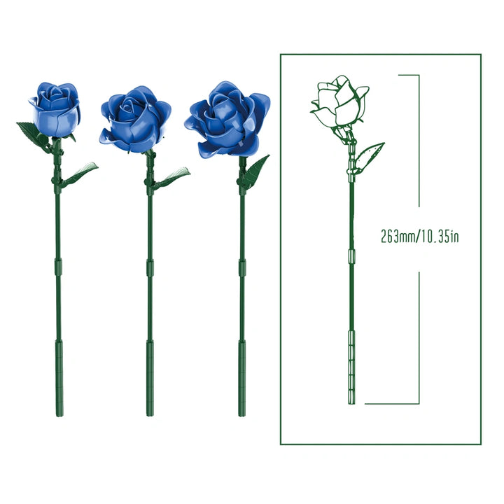 FreeTribe ZYBL-11018 The Blue Rose building block set – image 2