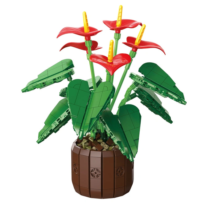 FreeTribe ZYBL-11033 The Red Anthuriums Story building block set