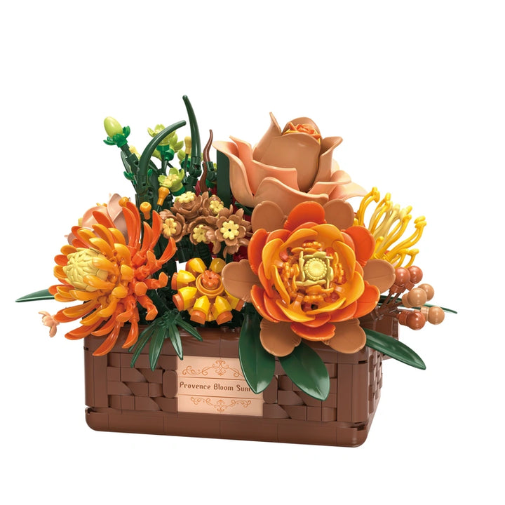 FreeTribe ZYBL-11043 The Provence Sunrise Flower Basket building block set