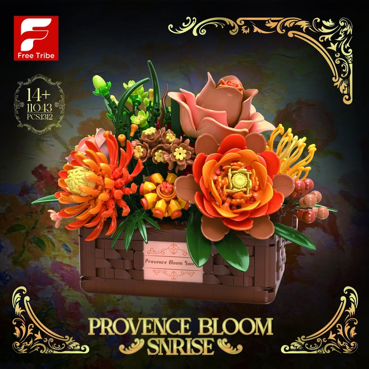 FreeTribe ZYBL-11043 The Provence Sunrise Flower Basket building block set – image 2