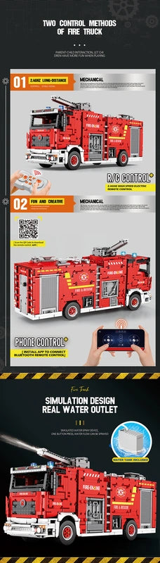 Reobrix ZZ22008 The Mechanical Water-Spraying Fire Truck building block set – image 2