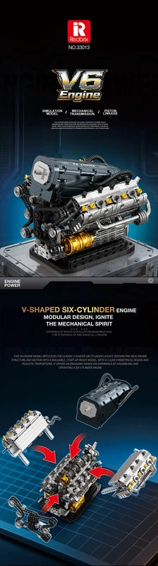 Reobrix ZZ33013 The V6 Engine with Motor building block set – image 2