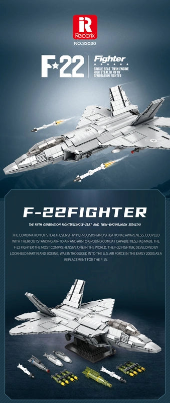Reobrix ZZ33020 The F-22 Fighter building block set – image 2