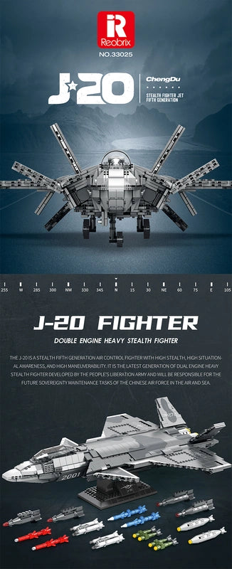 Reobrix ZZ33025 The J-20 Fighter building block set – image 2