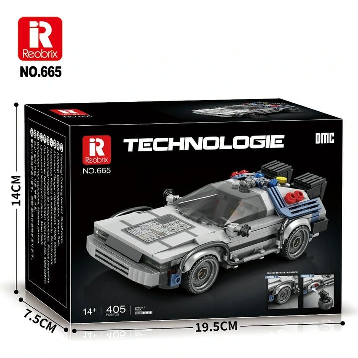 Reobrix ZZ665 The Futuristic DMC Sports Car building block set