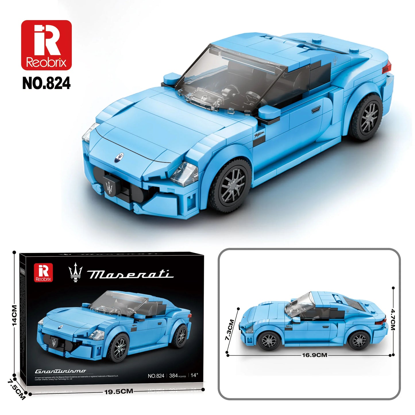 Reobrix 824 Blue 1:24 GranTurismo Maserati