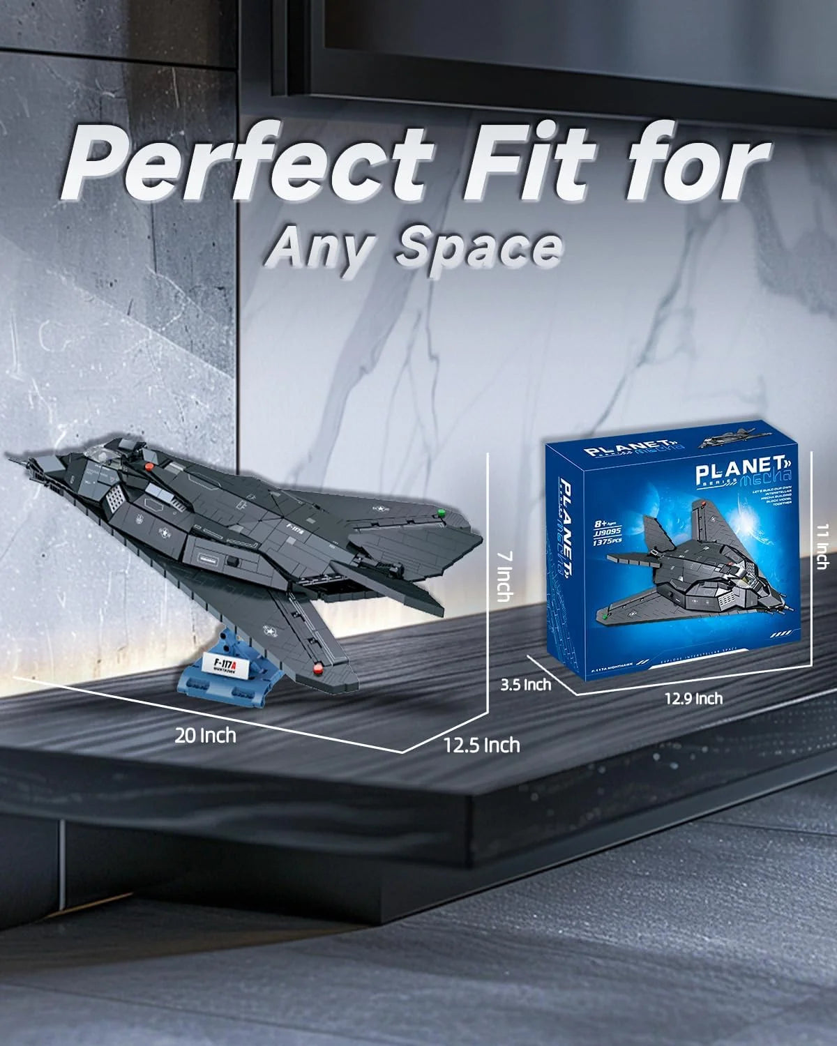 JJ9095 F-117A Nighthawk Fighter Jet Building Block Set