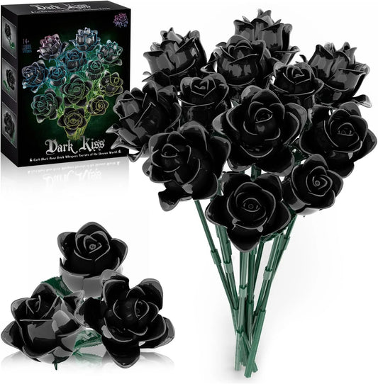 FreeTribe 11009 Black Roses Bouquet Building Set