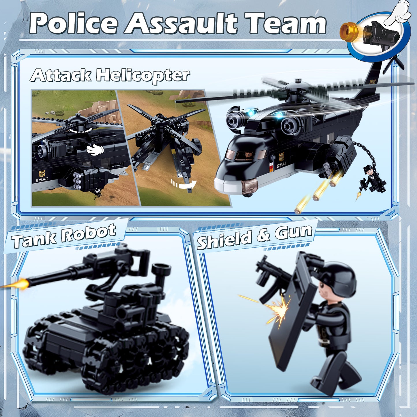 SWAT Polizei-Raid-Baukasten, 1340 Teile
