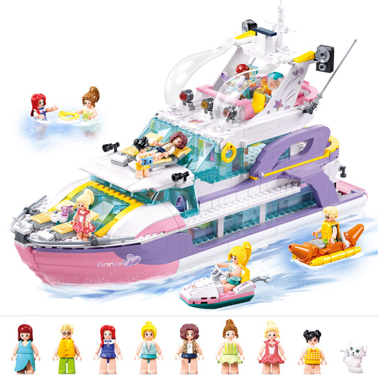 Rosa Yacht-Bausatz für Mädchen, 1108 Teile