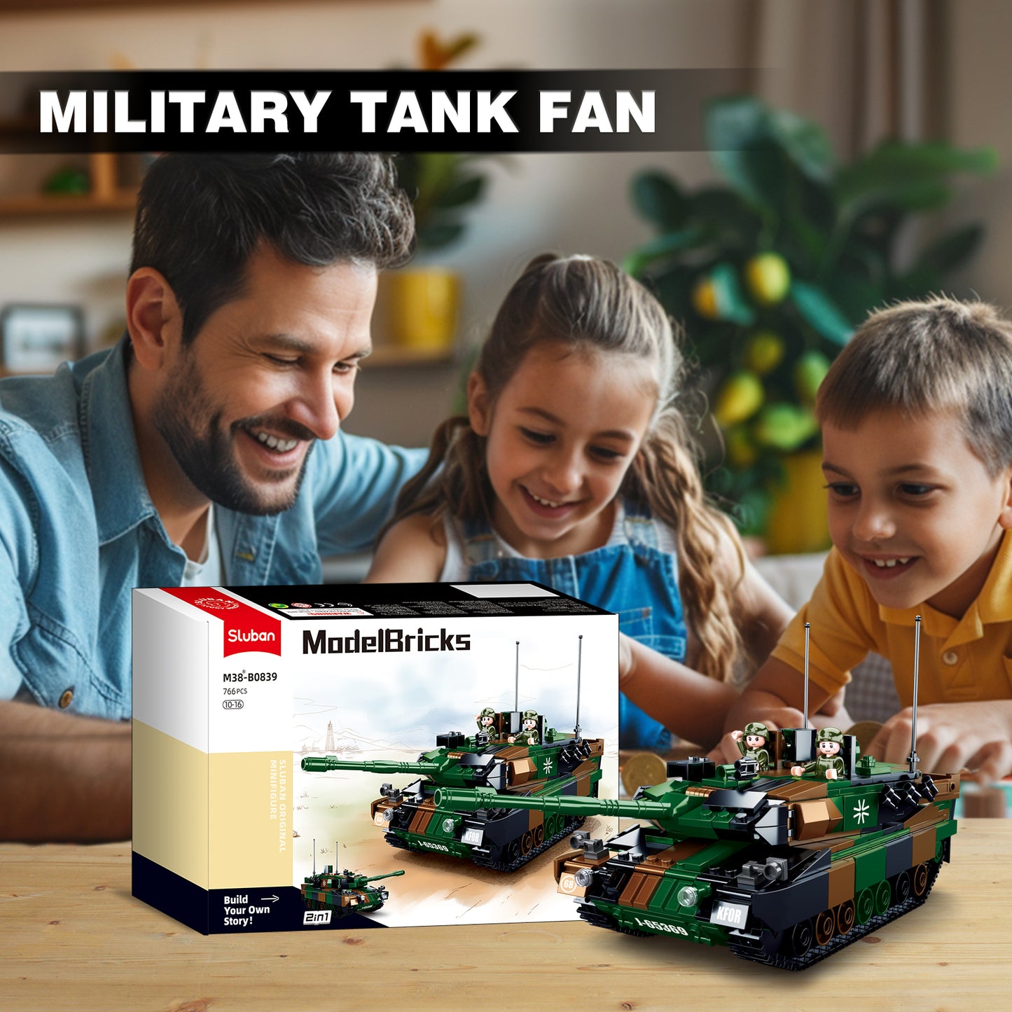 Leopard 2A5 2A4 Armeepanzer-Bausatz, 766 Teile
