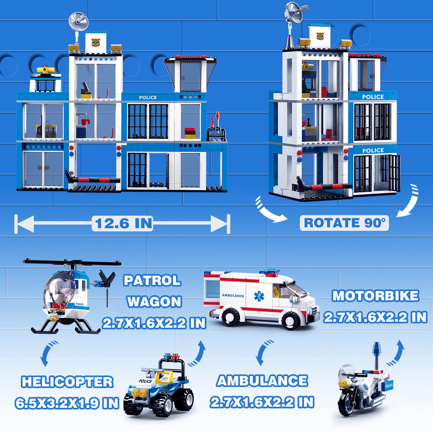 City Polizeistation Bausatz, 606 Teile