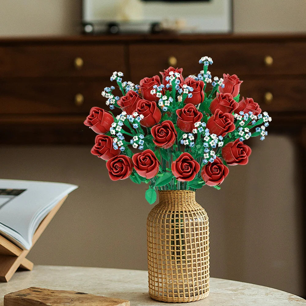 FreeTribe 11003 Roses Flowers Bouquet Building Set