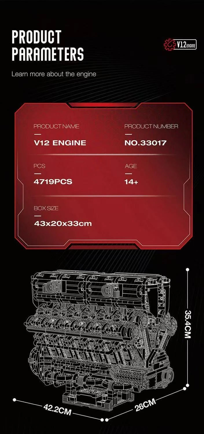 Reobrix 33017 V12 ENGINE With Motor
